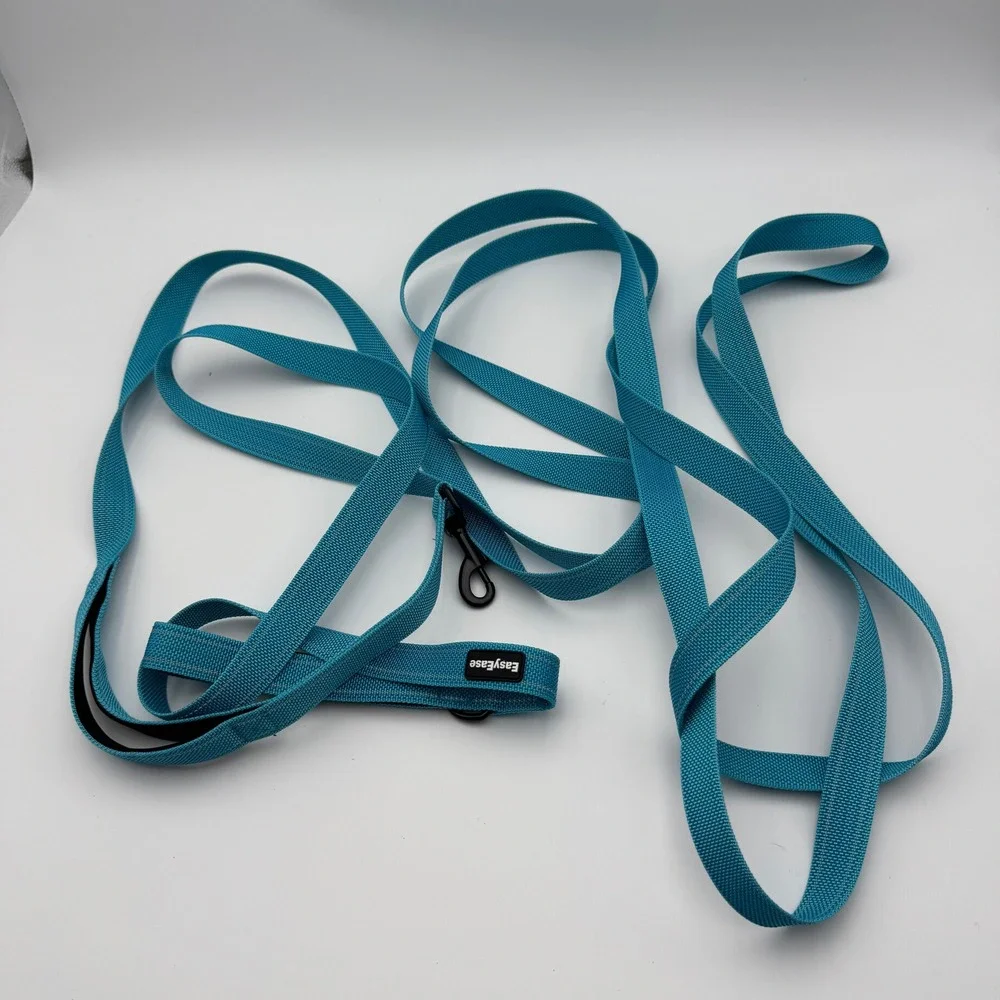 EasyEase 20ft Long Dog Training Lead Teal Blue Reflective Padded Handle 237 Inch - Picture 3 of 5